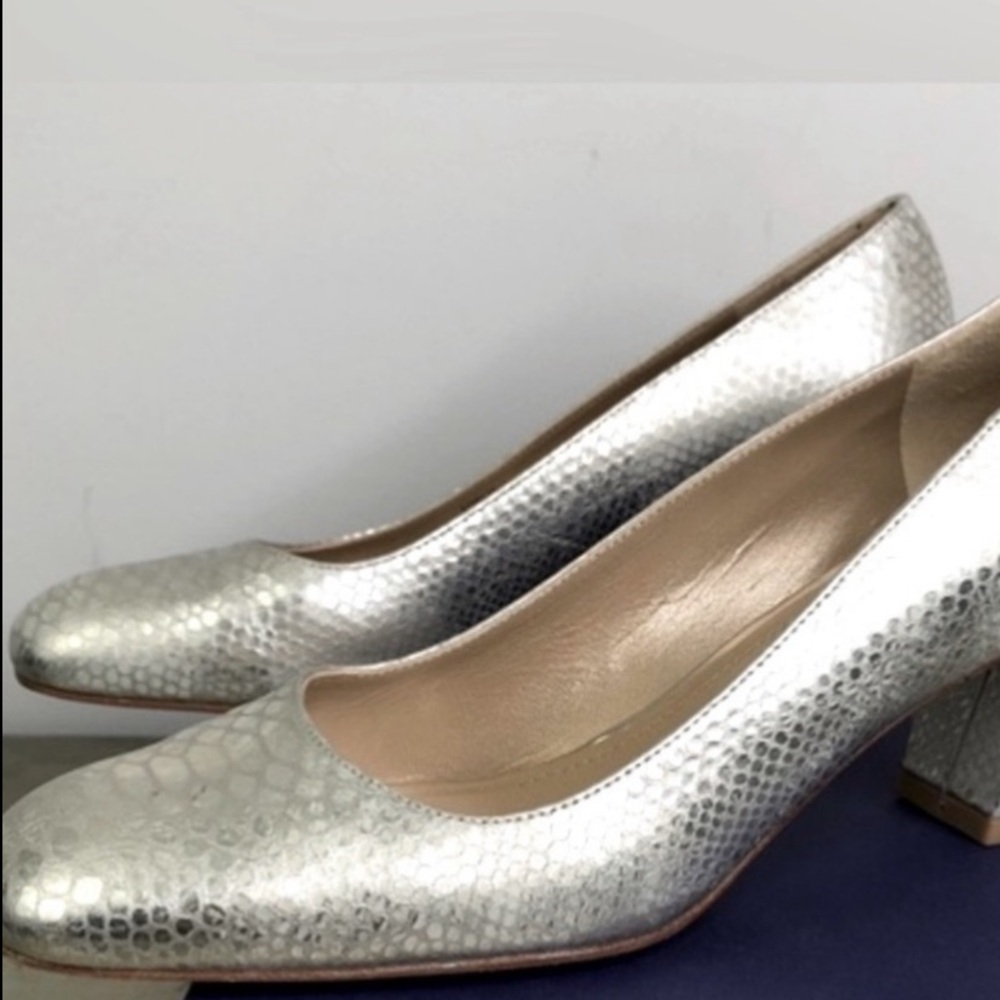 Stuart Weitzman Platino Washed Python Embossed He… - image 1